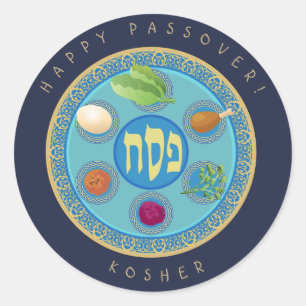 Passover Bord Kosher Pesach Ronde Sticker