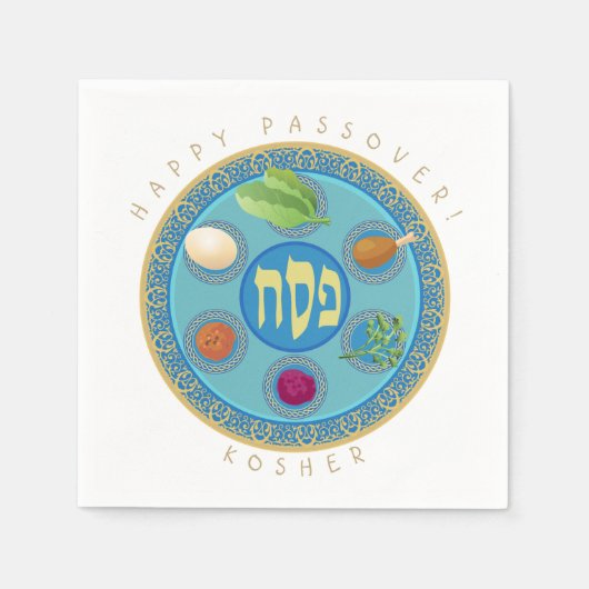 Passover Bord Kosher-pesachsymbolen Servet (Voorkant)