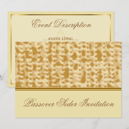 Passover Celebration Invitation Card Kaart (Voorkant / Achterkant)