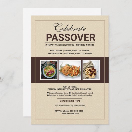 Passover Celebration Invitation Flyer Kaart (Voorkant / Achterkant)