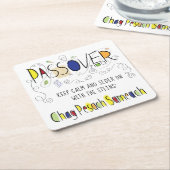 Passover Chag Pesach Sameach Square Paper Onderzet Kartonnen Onderzetters (Schuin)