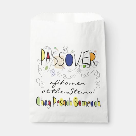 Passover "Chag Sameach" Goodie Favor Bag Bedankzakje (Voorkant)