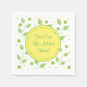 Passover Cocktail Napkins "Green/Yellow Leaves" Servetten