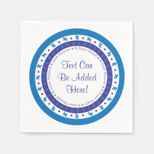 Passover Cocktail Napkins Paars/Blue Star Pattern Servet