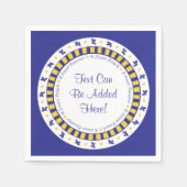 Passover Cocktail servetten Blauw/Gele Sterpatroon (Voorkant)