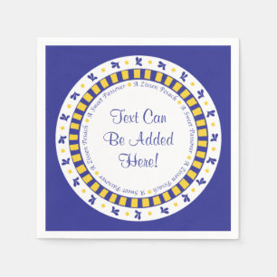 Passover Cocktail servetten Blauw/Gele Sterpatroon