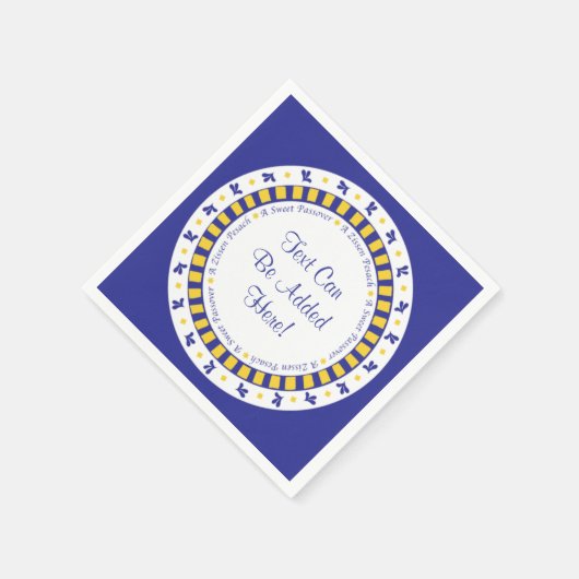 Passover Cocktail servetten Blauw/Gele Sterpatroon (Hoek)