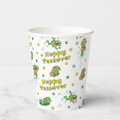 Passover Custom Paper Cups "Hoppy Passover!" Papieren Bekers (Achterkant)