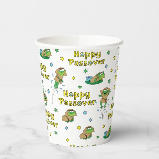 Passover Custom Paper Cups "Hoppy Passover!" Papieren Bekers (Links)