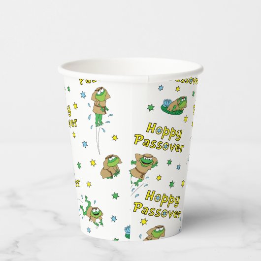 Passover Custom Paper Cups "Hoppy Passover!" Papieren Bekers (Rechts)