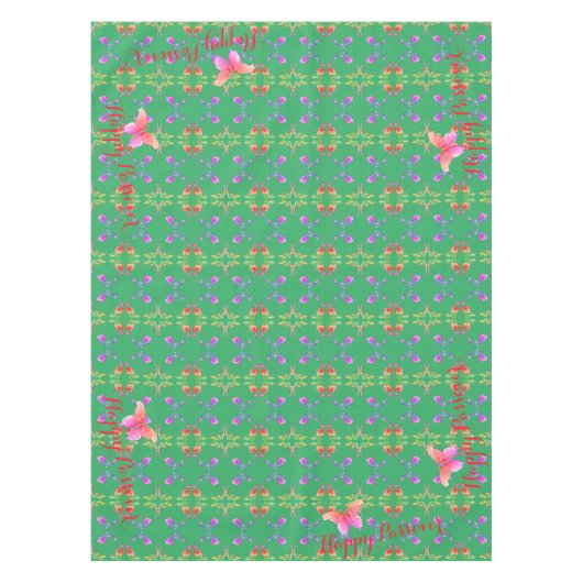 Passover Custom Text Roos ButterflyTablecloth Tafelkleed (Voorkant)