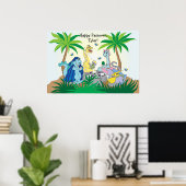 Passover Dinosaur Seder Poster 20 x 24 Matt Finish (Thuiskantoor)