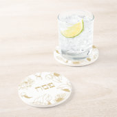 Passover-elegant goudbrauwkruid zandsteen onderzetter (Zijkant)