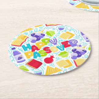 Passover Festive Paper Coaster Ronde Kartonnen Onderzetter
