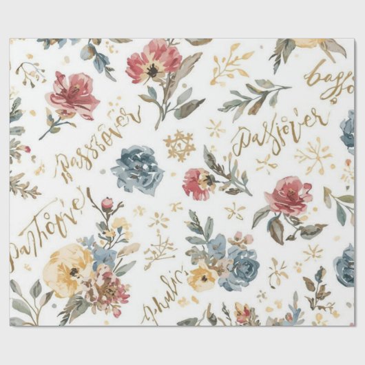 "Passover" floral Wrapping Paper Cadeaupapier (Vlak)