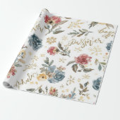 "Passover" floral Wrapping Paper Cadeaupapier (Uitgerold)