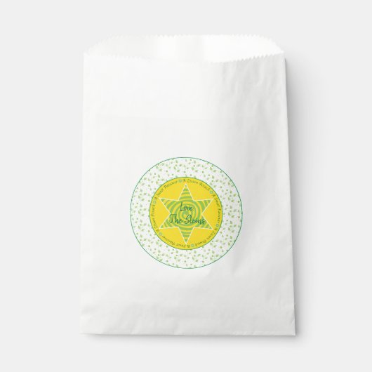 Passover "Green Yellow Star" Goodie Favor Bag Bedankzakje (Voorkant)
