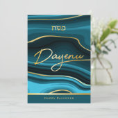 Passover Greeting Agate & Gold Pesach Kaart (Staand voorkant)