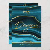 Passover Greeting Agate & Gold Pesach Kaart (Voorkant / Achterkant)