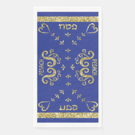 Passover Guest Towel Napkins Blue Gold Servet