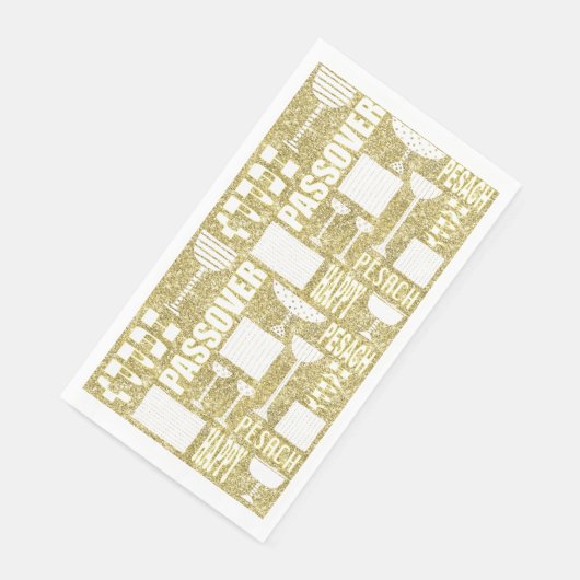 Passover Guest Towel Napkins "Passover Gold" Servet (Hoek)