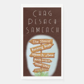 Passover Guest Towel Napkins The Burning Struik Servet (Voorkant)