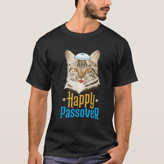 Passover Happy Passover Cat Funny Seder Jewish Hol T-shirt (Voorkant)
