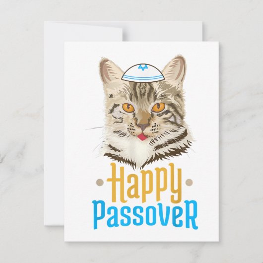 Passover Happy Passover Cat Funny Seder Jewish Kaart (Voorkant)