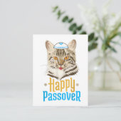 Passover Happy Passover Cat Funny Seder Jewish Kaart (Staand voorkant)