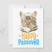 Passover Happy Passover Cat Funny Seder Jewish Kaart (Achterkant)