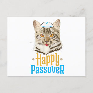 Passover Happy Passover Cat Funny Seder Jwish Aankondigingskaart