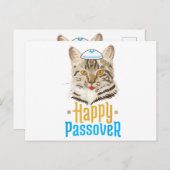 Passover Happy Passover Cat Funny Seder Jwish Aankondigingskaart (Voorkant / Achterkant)