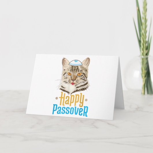 Passover Happy Passover Cat Funny Seder Jwish Bedankkaart (Voorkant)