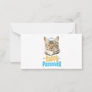 Passover Happy Passover Cat Funny Seder Jwish Notitiekaartje
