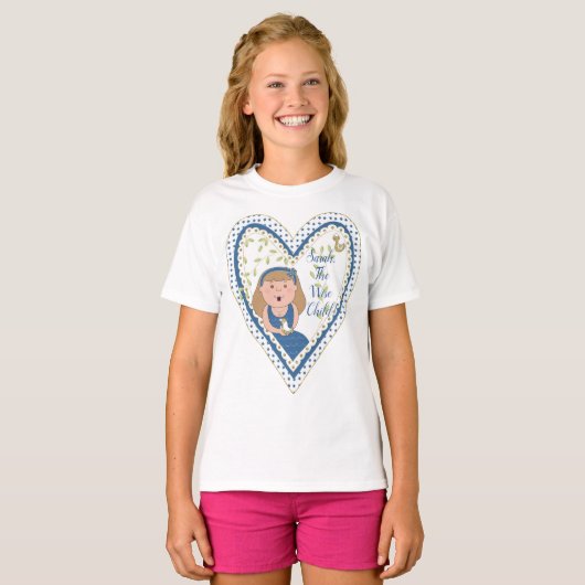 Passover "Heart Wise Child" Girls' Ruffle T-Shirt (Voorkant volledig)