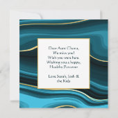 Passover Hebreeuws Blauwgroen, Turquoise & Gold Ag Feestdagenkaart (Achterkant)