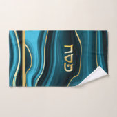 Passover Hebreeuws Blauwgroen, Turquoise & Gold Fa Handdoek (Handdoek)