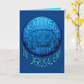 Passover Jerusalem Blue Kaart (Gele Bloem)