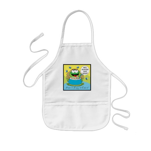 Passover Kids' Apron Got Soup Frog Kinder Schort (Voorkant)