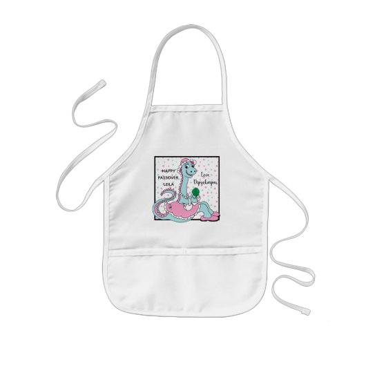 Passover Kinderen Apron Dipyokarpas Dinosaur Kinder Schort (Voorkant)