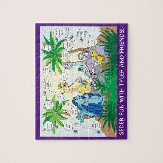 Passover Kinderen Dinosaur Seder Puzzle for Childr Legpuzzel (Verticaal)