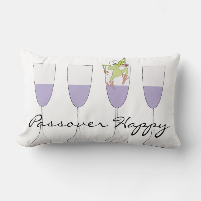 Passover Lumbar Pillow "Four Cups of Wine" Kussen (Voorkant)