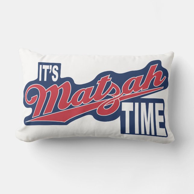 Passover Lumbar Pillow: "Het is MATZAH Time!" Kussen (Voorkant)
