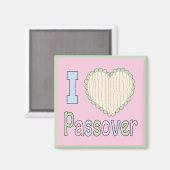Passover Magnet 2" Square "I Love Passover" (Voorkant / Achterkant)
