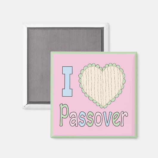 Passover Magnet 2" Square "I Love Passover" (Voorkant / Achterkant)