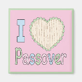 Passover Magnet 2" Square "I Love Passover" (Voorkant)