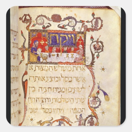 Passover Meal, Noord-Spanje Vierkante Sticker (Voorkant)