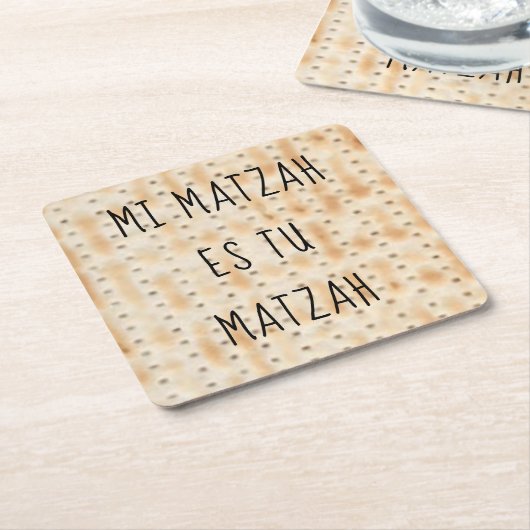 Passover Mi Matzah Es Tu Matzah Kartonnen Onderzetters (Schuin)