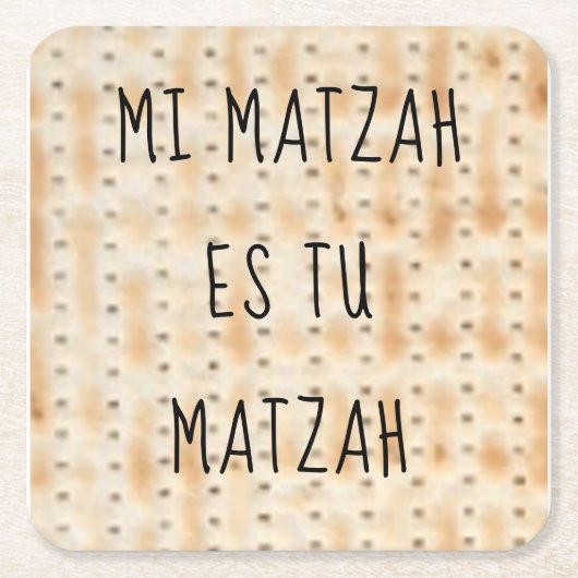 Passover Mi Matzah Es Tu Matzah Kartonnen Onderzetters (Voorkant)