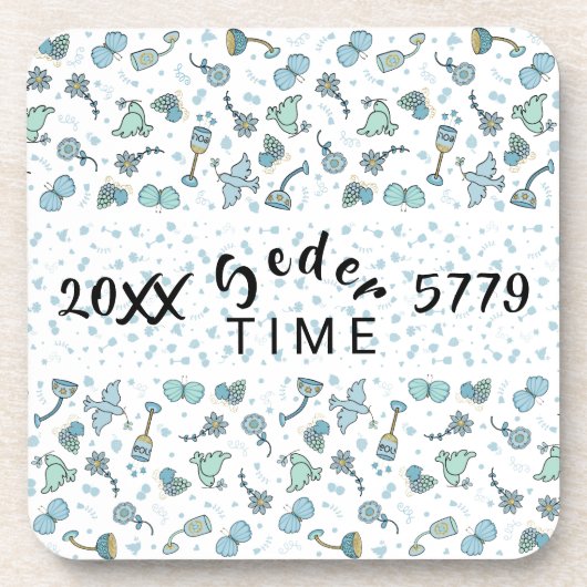 Passover Onderzetters "Whimsical Seder Time" (Voorkant)